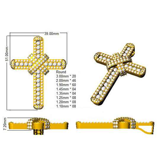 Cross 18 KT Yellow Gold