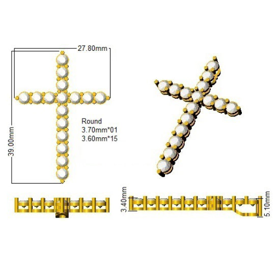 Cross 18 KT Yellow Gold