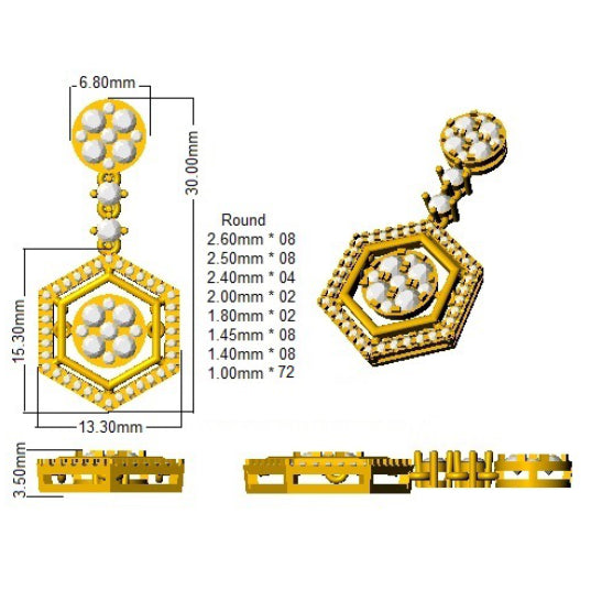 Earring 18 KT Yellow Gold