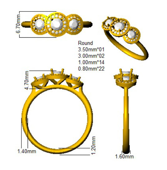 Ring 18 KT Yellow Gold