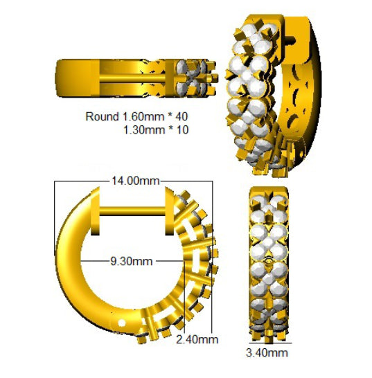 Earring 18 KT Yellow Gold