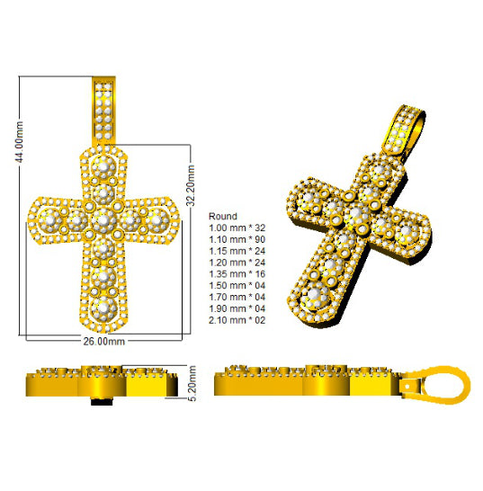 Cross 18 KT Yellow Gold