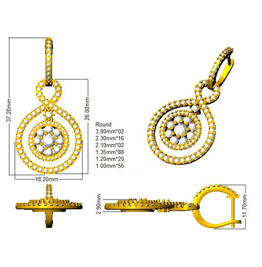 Earring 18 KT Yellow Gold