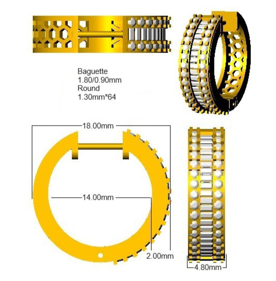 Earring 18 KT Yellow Gold