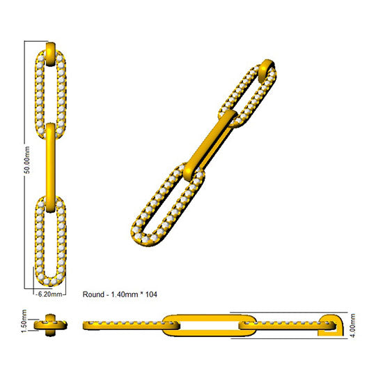 Earring 18 KT Yellow Gold