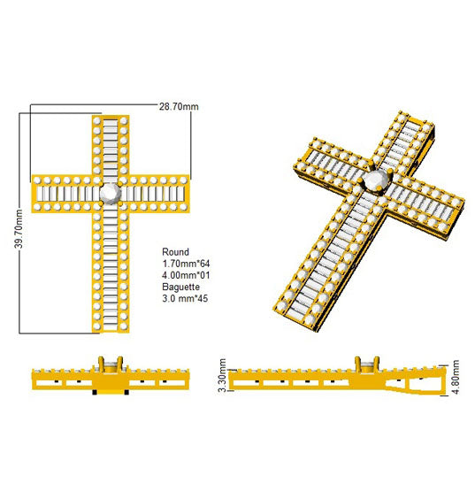 Cross 18 KT Yellow Gold