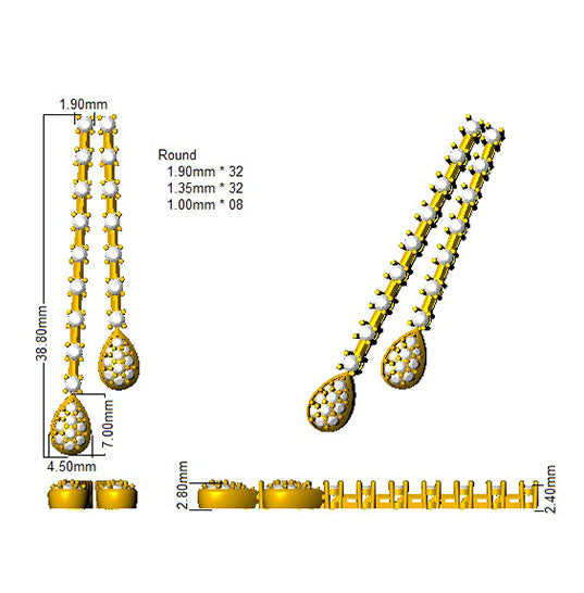 Earring 18 KT Yellow Gold