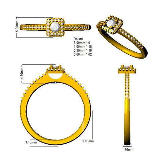 Ring 18 KT Yellow Gold