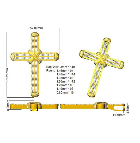 Cross 18 KT Yellow Gold