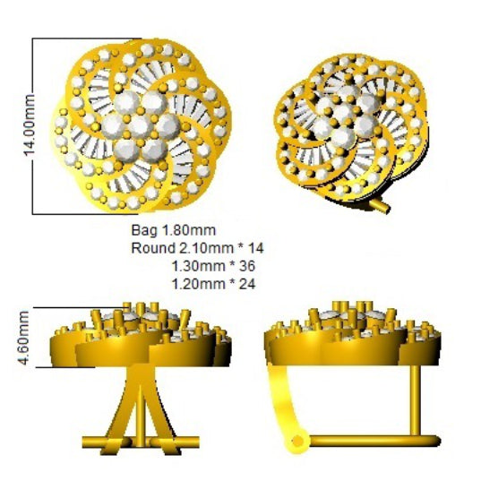 Earring 18 KT Yellow Gold