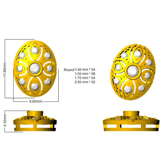 Earring 18 KT Yellow Gold