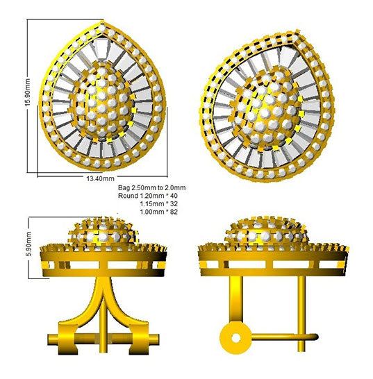 Earring 18 KT Yellow Gold