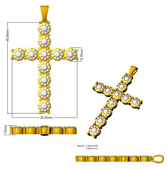 Cross 18 KT Yellow Gold