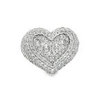 XL 14K White Gold Heart Ring