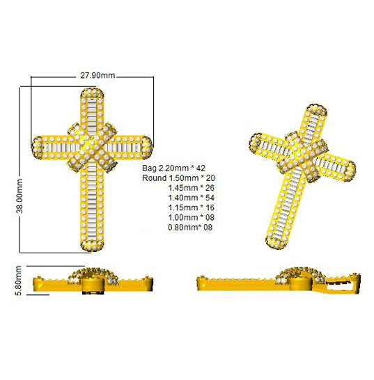 Cross 18 KT Yellow Gold