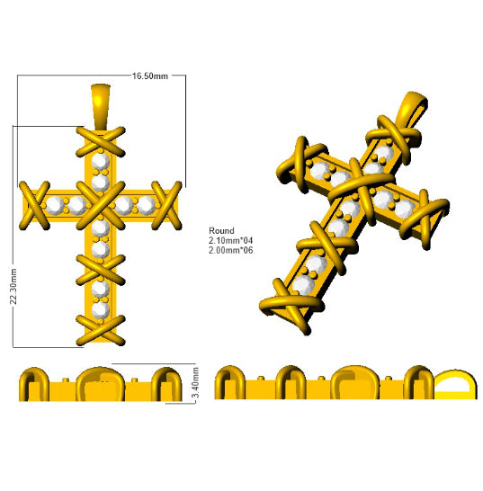 Cross 18 KT Yellow Gold