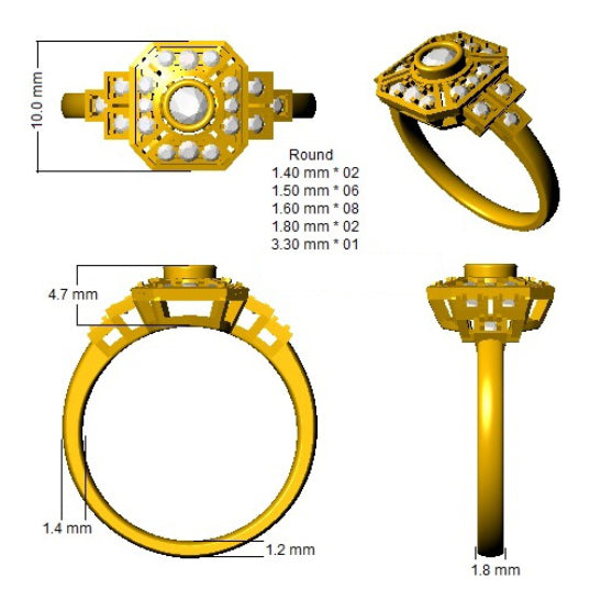 Ring 18 KT Yellow Gold