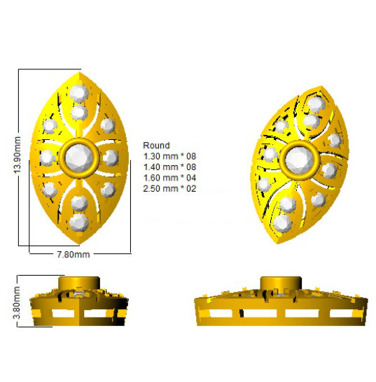 Earring 18 KT Yellow Gold