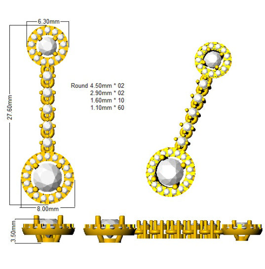 Earring 18 KT Yellow Gold