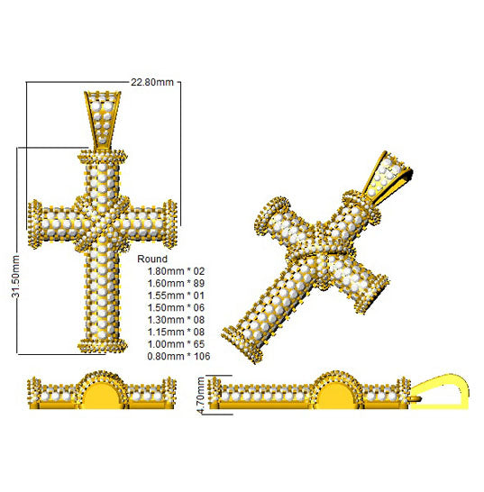 Cross 18 KT Yellow Gold