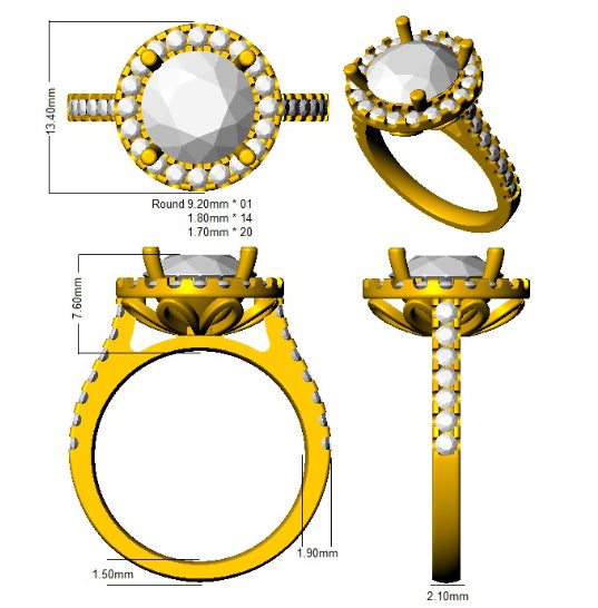 Ring 18 KT Two Tone