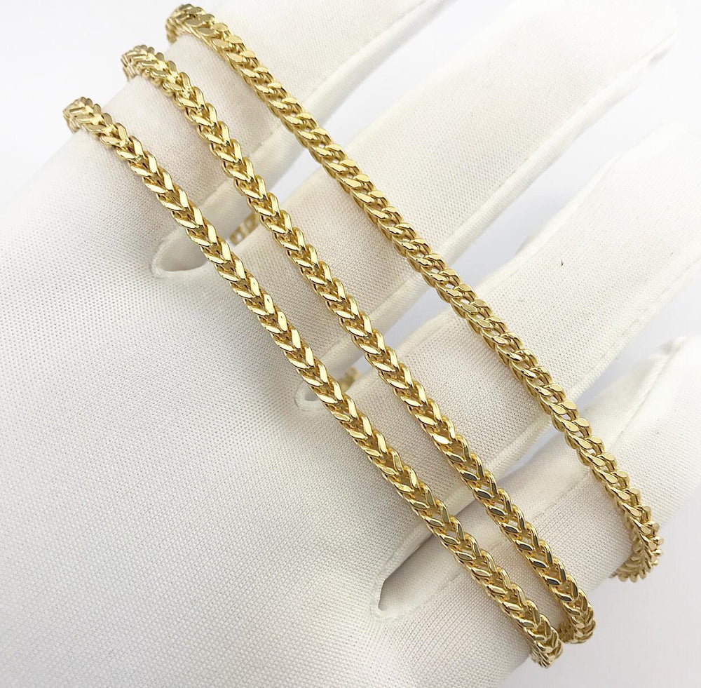 9ct 2.3mm Italian Franco Style Chain / Bracelet (Semi-Hollow)