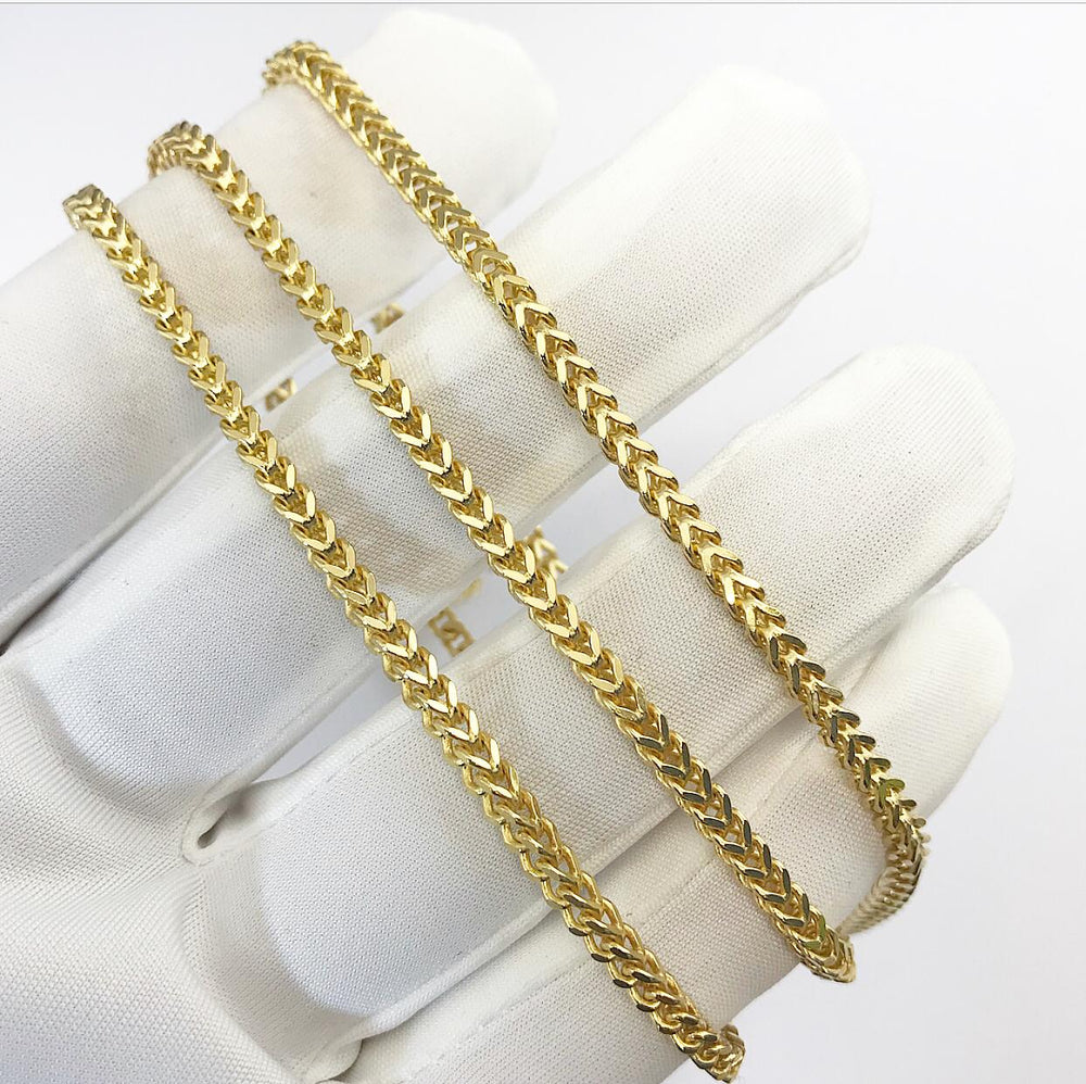 9ct 2.5mm Yellow Gold Franco Chain / Bracelet (Solid)