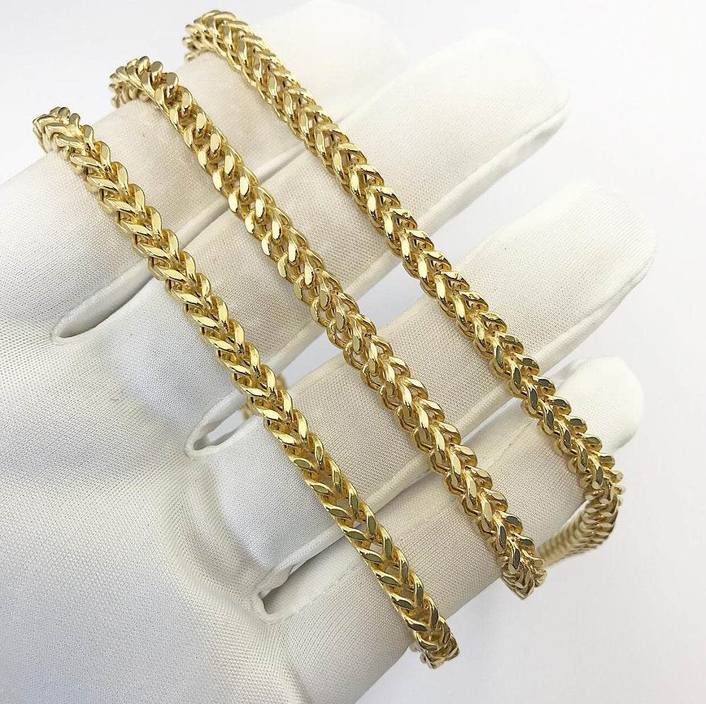 9ct 4mm Italian Franco Chain / Bracelet (Semi-Hollow)