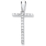 9ct White Gold 0.15ct Diamond T Letter Pendant