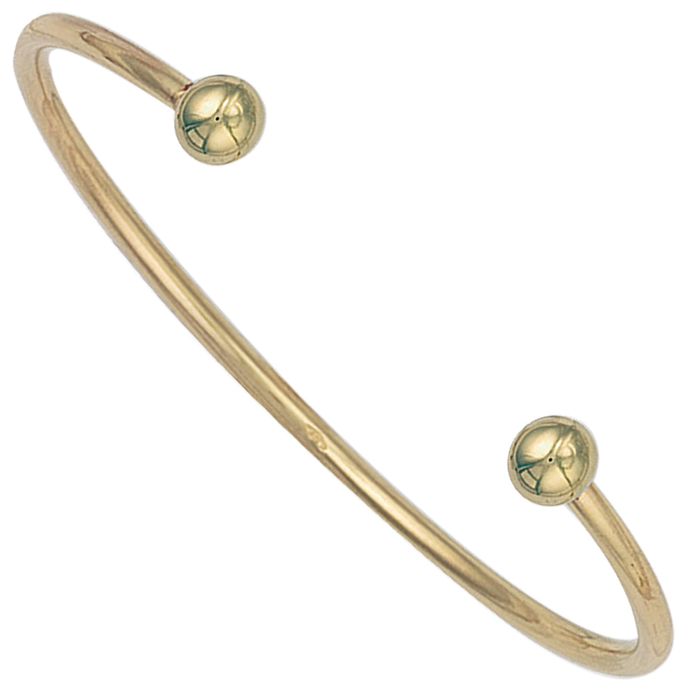 9ct Yellow Gold Ladies 2.5mm Torque Bangle