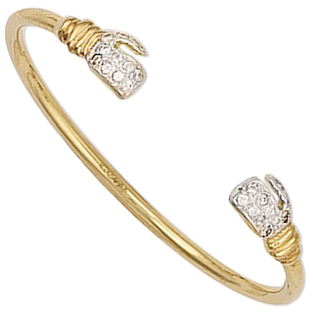 9ct Yellow Gold Baby Cubic Zirconia Boxing Glove Bangle