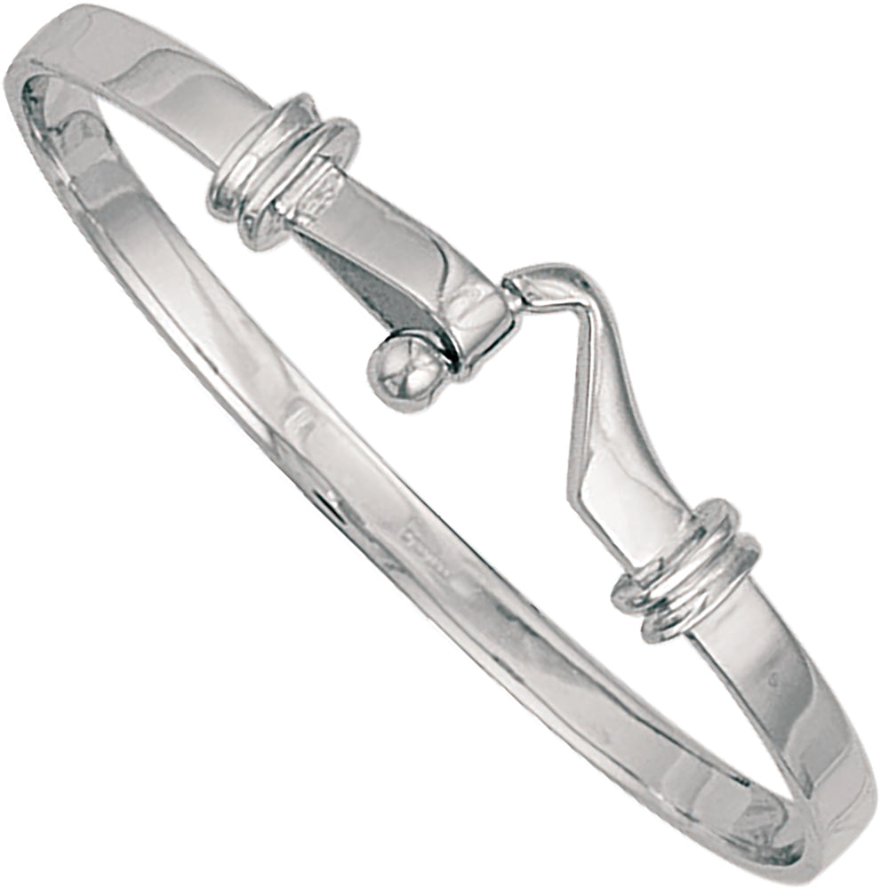 9ct White Gold Baby Hook Bangle