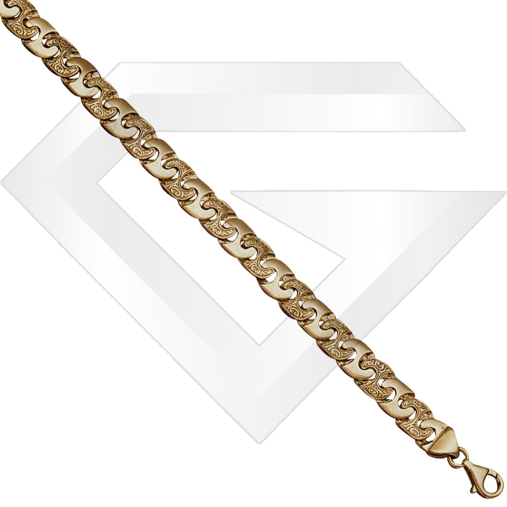 9ct Bali Cubic Zirconia Gold Chain / Bracelet (Gauge 1)