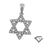 14K White Gold 0.15ctw star Of David' Pendant