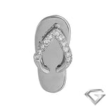 14K White Gold 0.05ctw Diamond Flip Flop Pendant