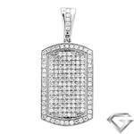 14K White Gold 2.10ctw Diamond Dogtag Pendant