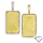 14K Yellow Gold 3.50ctw Diamond Bezel With 1Oz Pamp