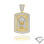 10K Yellow Gold 1.50ctw Diamond Jesus Dogtag