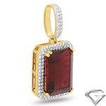 14K Yellow Gold 1.10ctw Diamond Bezel With Ruby Center [16.15ct Ruby]