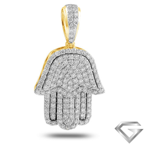 14K White Gold 3.75ctw Diamond 'Hamza' Pendant