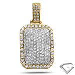 10K Yellow Gold 4.15ctw Diamond 3-D Dogtag Pendant