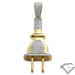 10K Yellow Gold 3.75ctw Diamond Plug Pendant