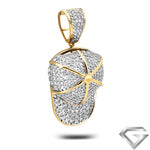 10K Yellow Gold 6.00ctw Diamond Baseball Cap Pendant