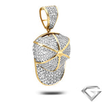 10K Yellow Gold 3.50ctw Diamond Baseball Cap Pendant