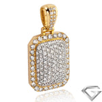 10K Yellow Gold 3.00ctw Diamond 3-D Dome Dogtag Pendant