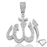 14K White Gold 1.85ctw Diamond 'Allah' Pendant