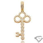 14K 1.15ctw Diamond Cluster Design Key Pendant