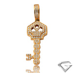 14K Yellow Gold 1.05ctw Diamond Key Pendant