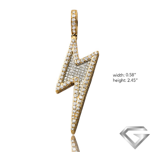 10K Yellow Gold 3.75ctw Diamond Lightning Bolt Pendant