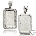 14K White Gold 1.00ctw Diamond Bezel With 5.0 Gram Platinum.9995 Liberty Bar